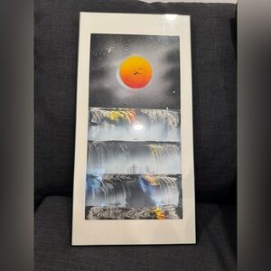 Sunset Waterfall Art Print 10” x 20”